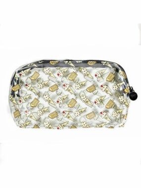 ipsy Black Zipper clear Ice Cream Print water resistant pouch